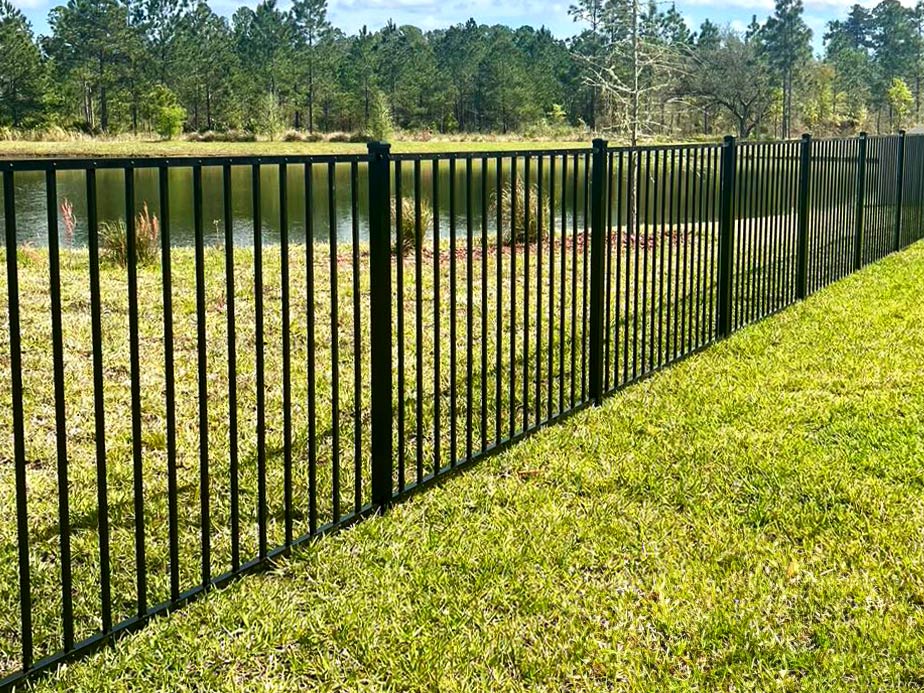 Wrought iron and residential decorative steel fence installation for the Northeast Florida area.